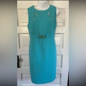 Like New! Arthur S Levine Elegant Knee Length Dress in Aqua. Size 10